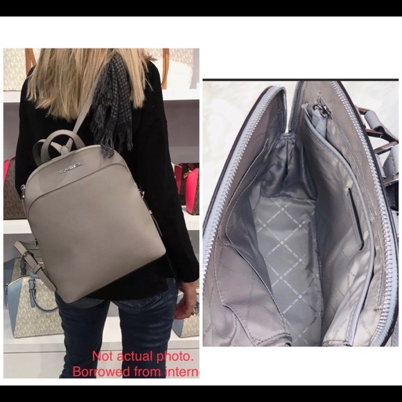 Michael Kors Emmy full size backpack- pearl grey - Picture 8 of 12